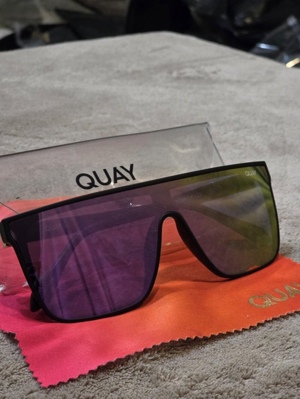 Quay Australia Night Fall Black Shield Sunglasses